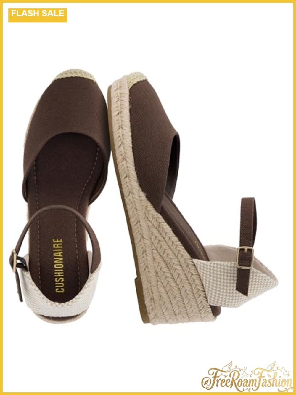 CUSHIONAIRE Elche Women's Closed Toe Wedge Sandals | Platform Espadrilles Heels